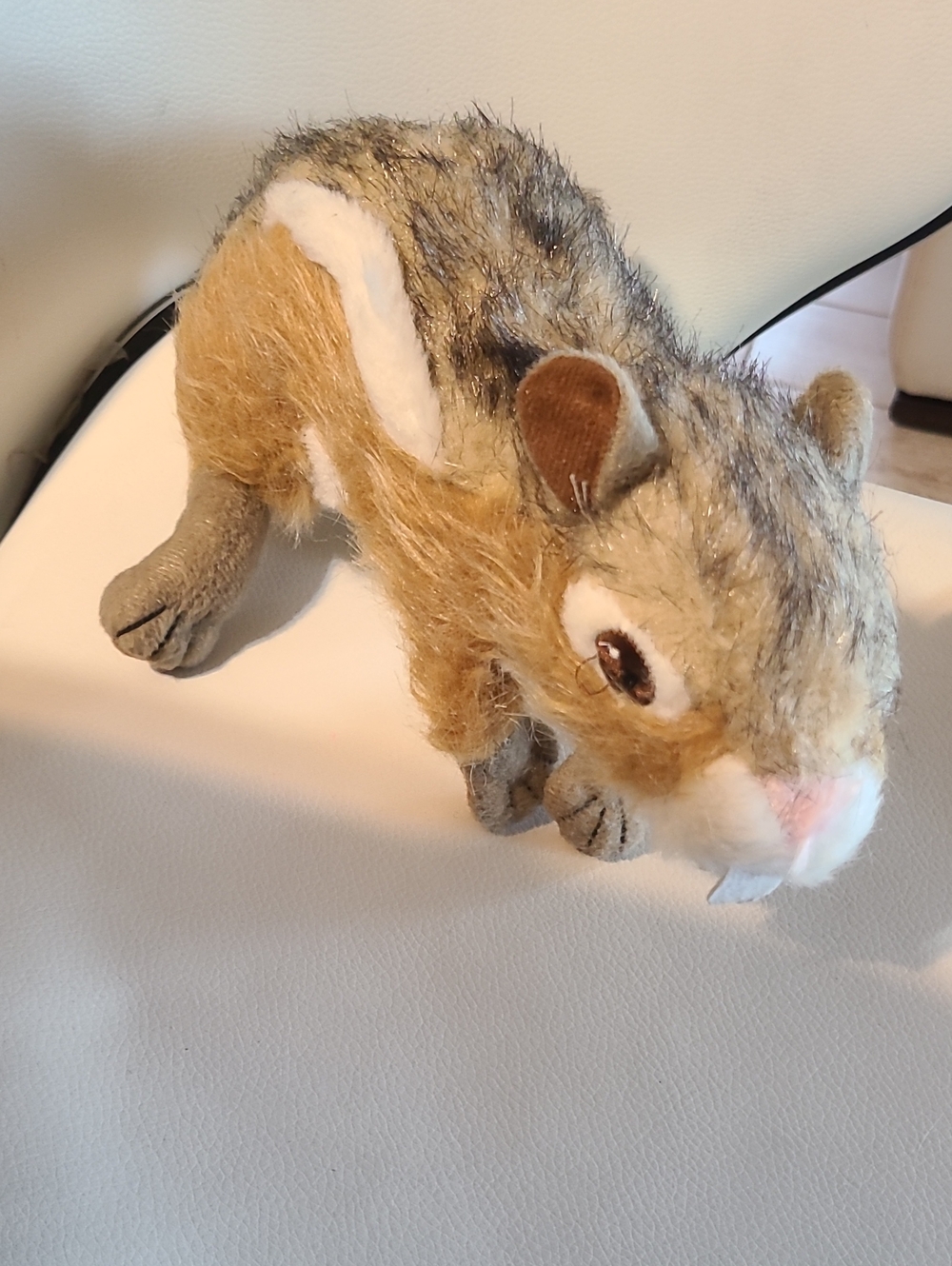 Plush Bunny Small Pet Toy in Brown, Gray & White Squirrel